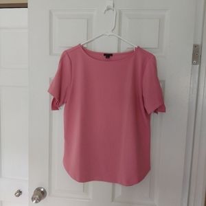 Ann Taylor pink short sleeve top with tie sleeves